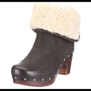 Ugg clog shearling boots